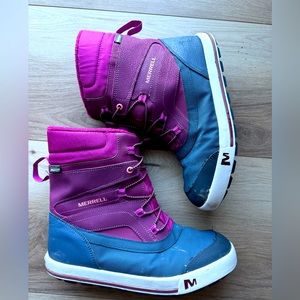 Merrell boots youth size 6 purple girls